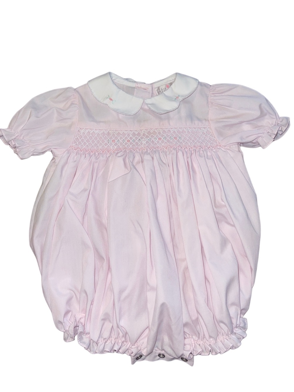 Petit Ami Pink Smocked Bubble Romper